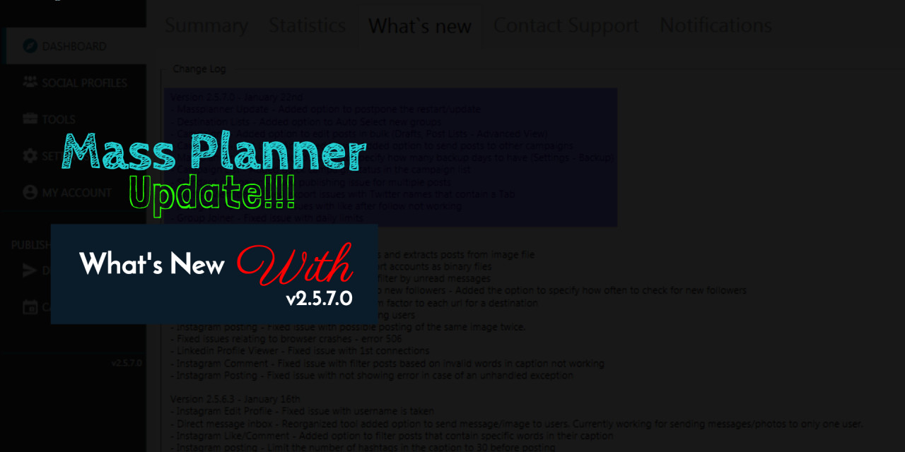 Mass Planner Update v2.5.7.0