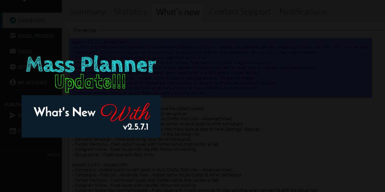 Mass Planner Update v2.5.7.1