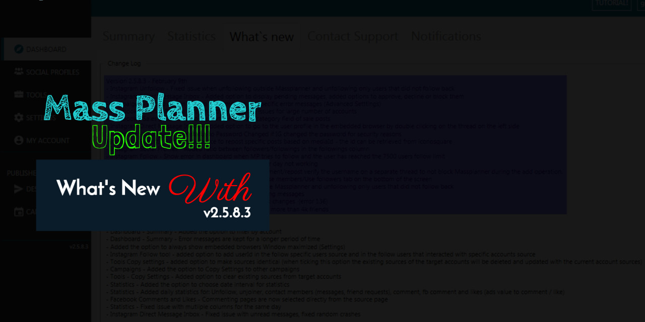 Mass Planner Update v2.5.8.3