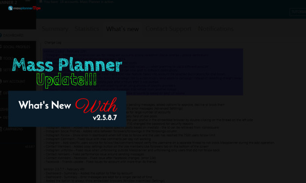 Mass Planner Update v2.5.8.7