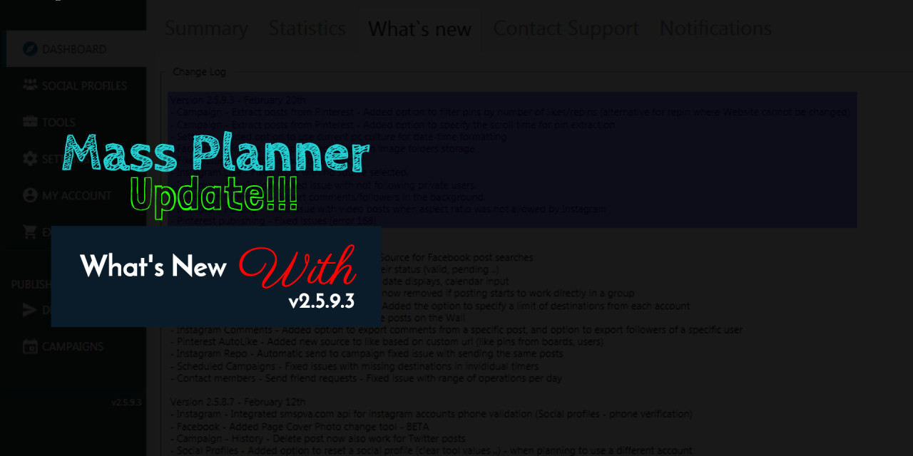 Mass Planner Update v2.5.9.3
