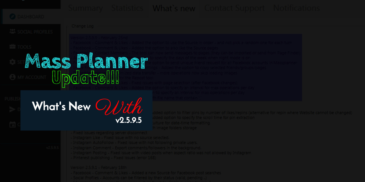 Mass Planner Update v2.5.9.5