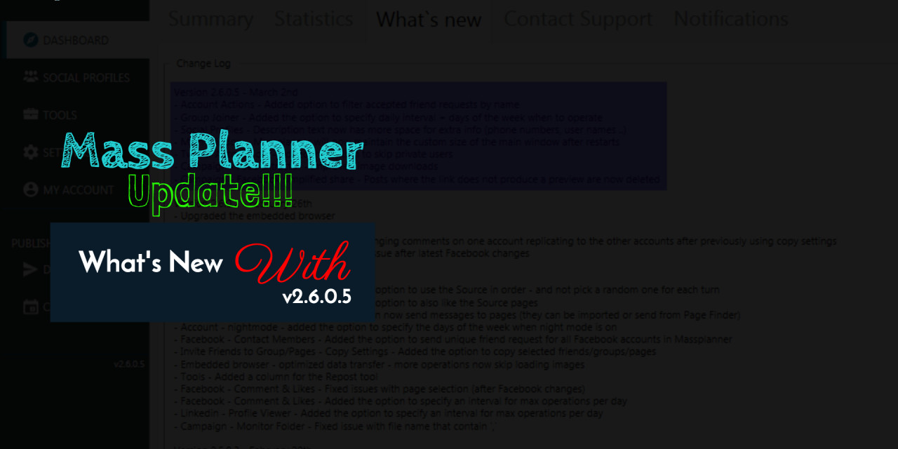 Mass Planner Update v2.6.0.5