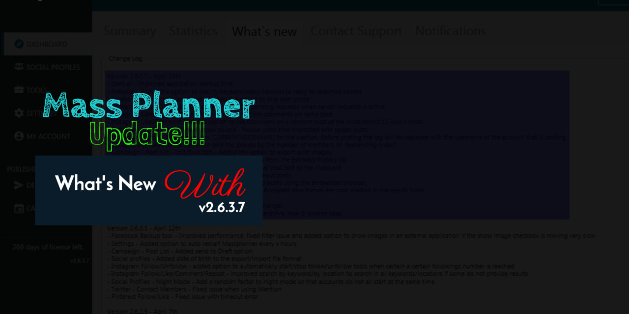 Mass Planner Update v2.6.3.7