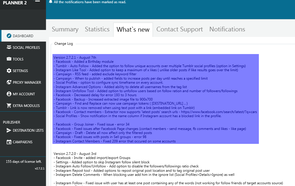 Mass Planner Update v2.7.2.1