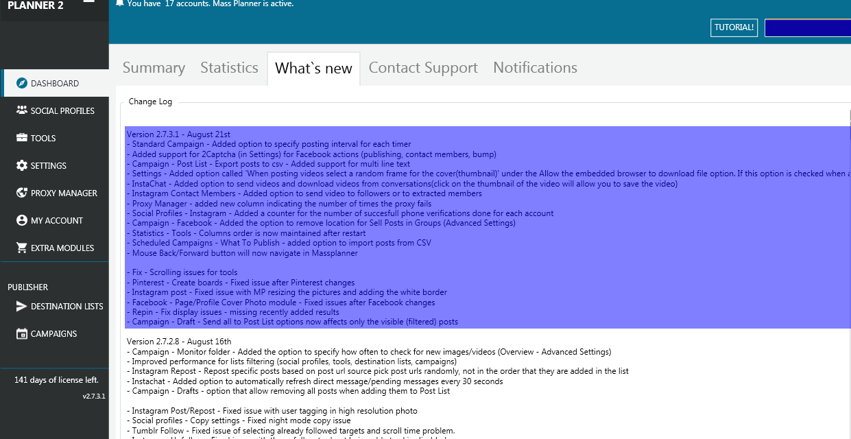 Mass Planner Update v2.7.3.1