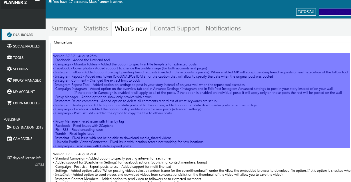 Mass Planner Update v2.7.3.2